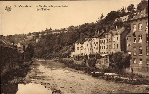 Ak Verviers Wallonien Lüttich, La Vesdre a la promenade des Tailles
