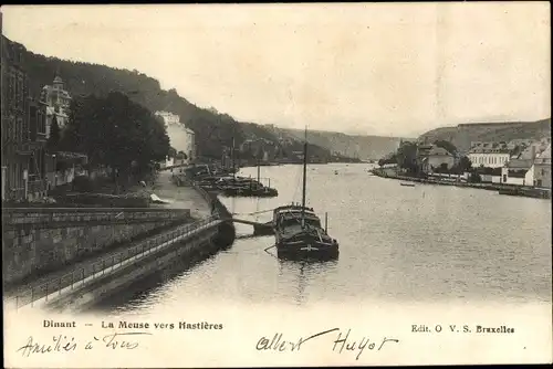 Ak Dinant Wallonien Namur, La Meuse vers Hastiéres