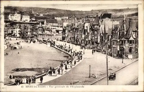 Ak Mers les Bains Somme, Vue generale de l'Esplanade