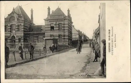 Ak Guerbigny Somme, Les Ecoles, I. WK