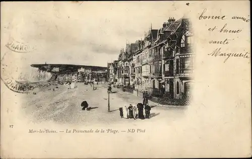 Ak Mers les Bains Somme, La Promenade de la Plage