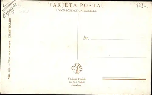 Künstler Ak Chantecler, Tipo mujer torera, Frau in spanischer Tracht