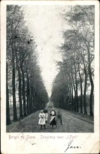 Ak Bergen op Zoom Nordbrabant Niederlande, Straatweg naar t'Fort