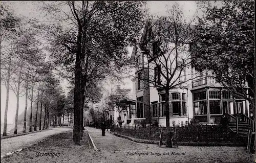 Ak Groningen Niederlande, Zuiderpark langs het Kanaal