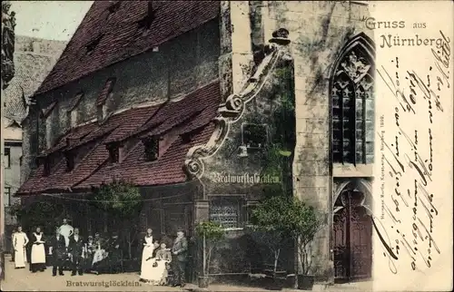 Ak Nürnberg in Mittelfranken, Bratwurstglöcklein, Hausansicht
