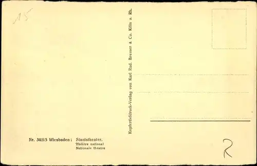Ak Wiesbaden in Hessen, Staatstheater