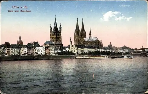 Ak Köln am Rhein, Dom und Stapelhaus