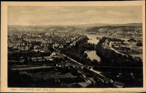 Ak Koblenz am Rhein, Panorama