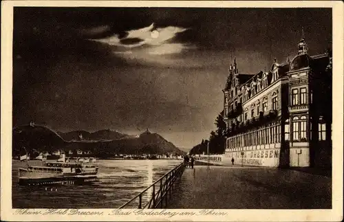 Ak Bad Godesberg Bonn am Rhein, Rheinhotel Dreesen, Dampfer