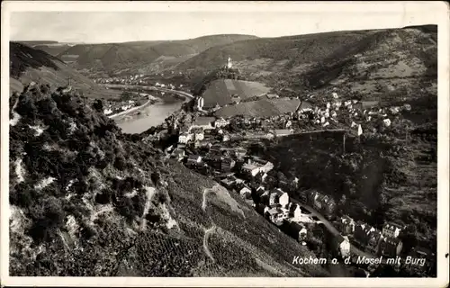 Ak Cochem an der Mosel, Gesamtansicht mit Burg