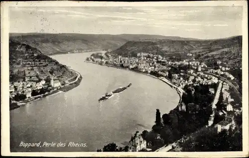 Ak Boppard am Rhein, Fliegeraufnahme, Der Rhein