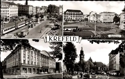 Ak Krefeld am Niederrhein, Ostwall, Bahnhof, Krefelder Hof