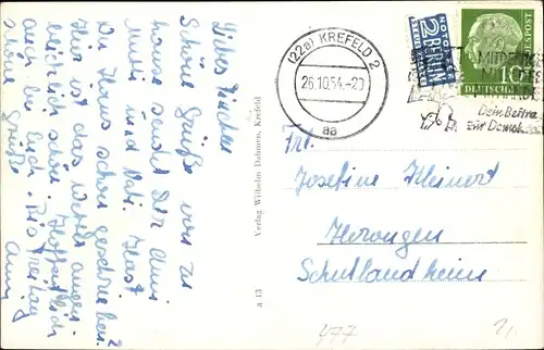 Ak Krefeld am Niederrhein, Ostwall