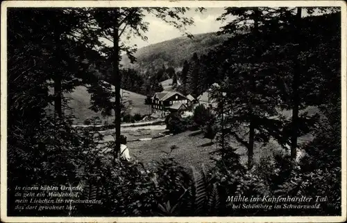 Ak Schömberg im Schwarzwald Württemberg, Mühle im Kapfenhardter Tal