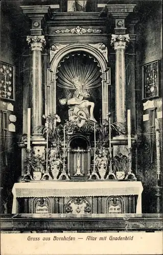 Ak Bornhofen am Rhein, Altar mit Gnadenbild