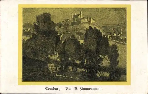 Künstler Ak Zimmermann, Schwäbisch Hall, Comburg