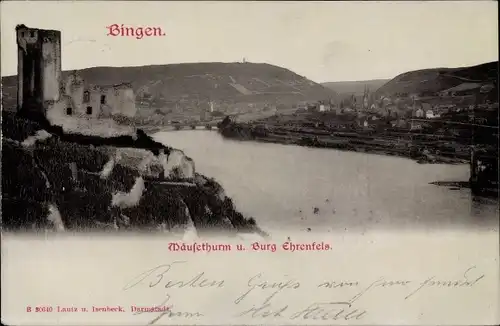 Ak Bingerbrück Bingen am Rhein, Mäuseturm, Burg Ehrenfels