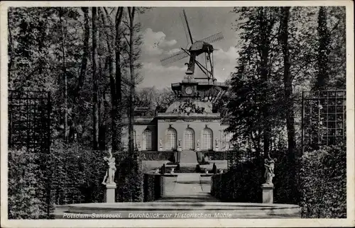 Ak Potsdam in Brandenburg, Schloss Sanssouci, Historische Mühle