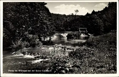 Ak Pforzheim im Schwarzwald, Würmtal bei der Ruine Liebeneck