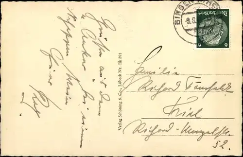 Ak Bingen am Rhein, Totalansicht und Nahemündung