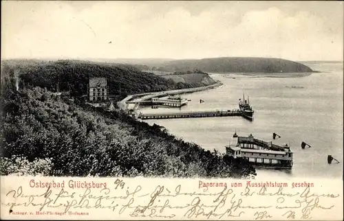 Ak Glücksburg an der Ostsee, Panorama vom Aussichtsturm gesehen