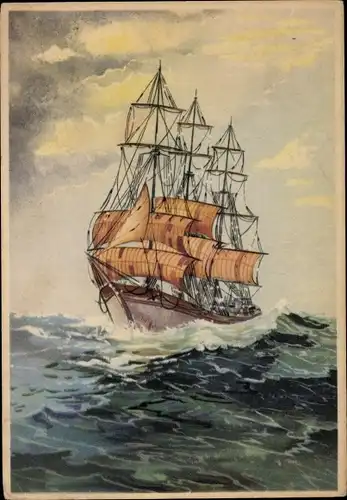 Ak Segelschiff auf dem Meer