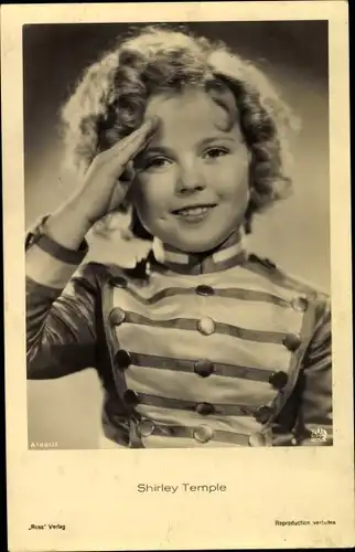 Ak Schauspielerin Shirley Temple, Portrait, salutierend, Ross