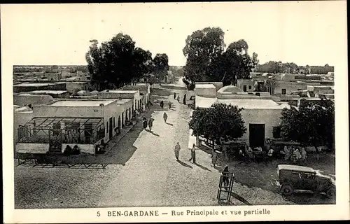 Ak Ben Gardane Tunesien, Rue Principale et vue partielle