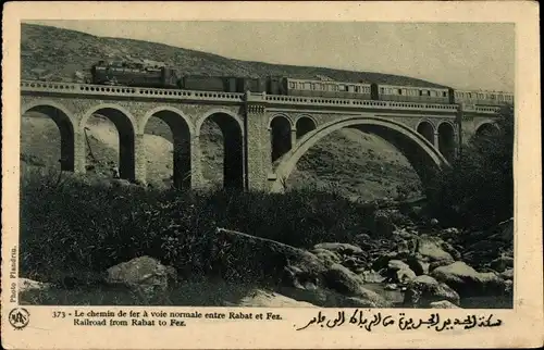 Ak Rabat Marokko, Le Chemin de fer a voie normale entre Rabat et Fez, Eisenbahn