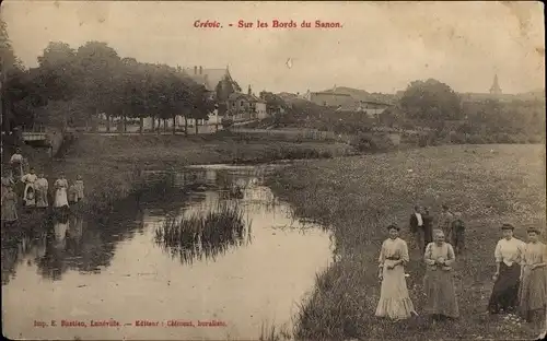 Ak Crevic Meurthe et Moselle, Sur les Bords du Sanon