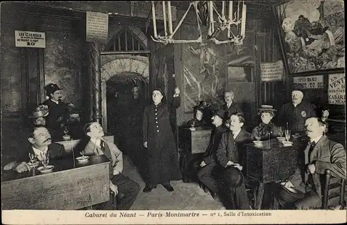 Ak Paris XVIII. Arrondissement Buttes-Montmartre, Cabaret du Neant, Salle d'Intoxication