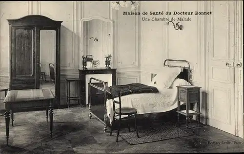 Ak Paris XVIII. Arrondissement Buttes-Montmartre, Maison de Sante du Docteur Bonnet, Chambre