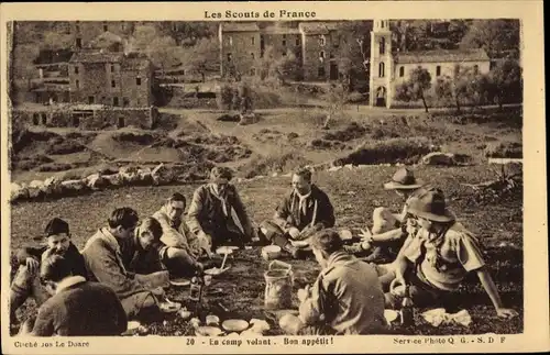 Ak Les Scouts de France, en camp volant, Pfadfinder