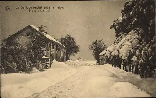 Ak Jalhay Wallonien Lüttich, Baraque Michel sous la neige