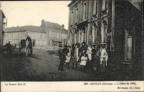 Ak Acheux Somme, L'Hotel de Ville
