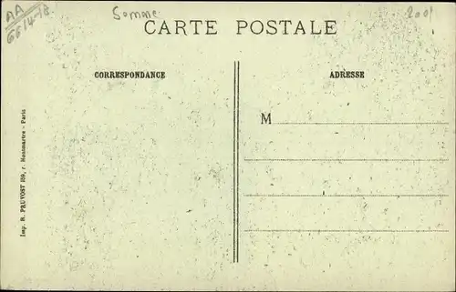 Ak Biaches Somme, Les ruines du charmant village, Kriegszerstörungen, I. WK