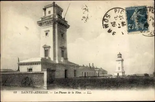 Ak Sainte Adresse Seine Maritime, Les Phares de la Heve