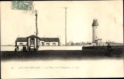 Ak Boulogne sur Mer Pas de Calais, Cap Gris Nez, Le Phare et le Semaphore