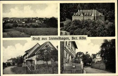 Ak Steimelhagen Morsbach im Oberbergischen Kreis, Gesamtansicht, Straßenpartie, Gebäude