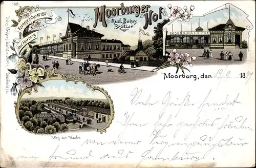 Litho Hamburg Harburg Moorburg, Moorburger Hof, Weg zur Haake