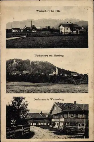 Ak Wackersberg in Oberbayern, Teilansicht, Blomberg, Dorfstraße