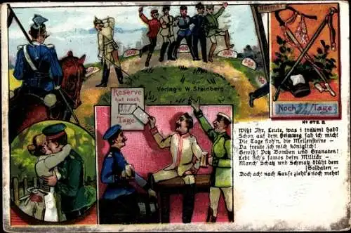 Litho Reserve hat noch 321 Tage, Deutsche Soldaten in Uniformen, Ulan