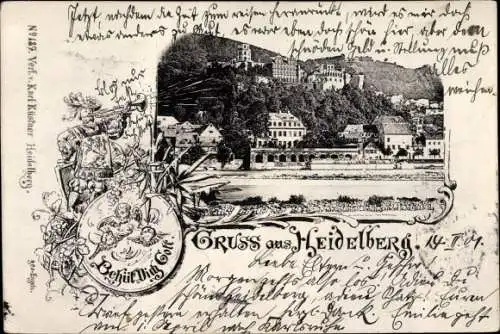 Ak Heidelberg am Neckar, Stadtansicht mit Schloss