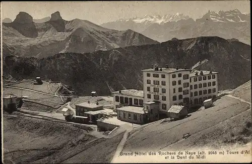 Ak Veytaux Kanton Waadt, Grand Hotel des Rochers de Naye, Tours d'Ar, Dent du Midi