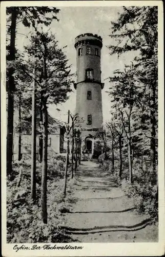 Ak Oybin in der Oberlausitz, Zittauer Gebirge, Hochwald, Aussichtsturm