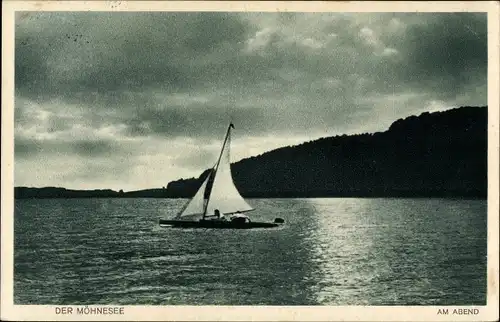 Ak Möhnesee in Westfalen, Möhnetalsperre, Segelpartie