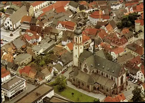 Ak Tauberbischofsheim in Baden, Liobakirche, Luftbild