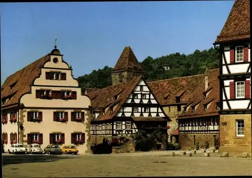 Ak Maulbronn im Schwarzwald, Platz, Fachwerkhäuser
