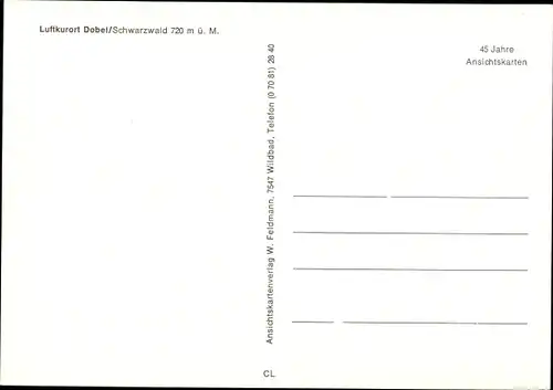 Ak Dobel im Schwarzwald, Gesamtansicht, Hirsche, Rehe, Eichhörnchen