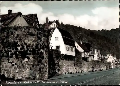 Ak Hirschhorn am Neckar Hessen, Alte Stadtmauer, Schloss